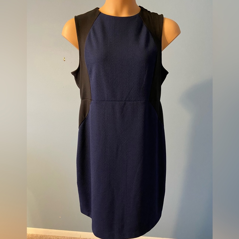 Sleeveless navy/black dress